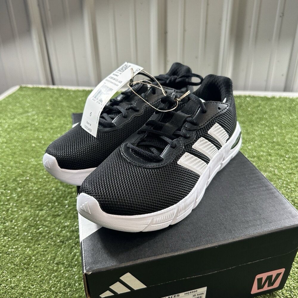 Adidas Cloudfoam Flex Laces Women's Size 6 Black White Shoes New in Box